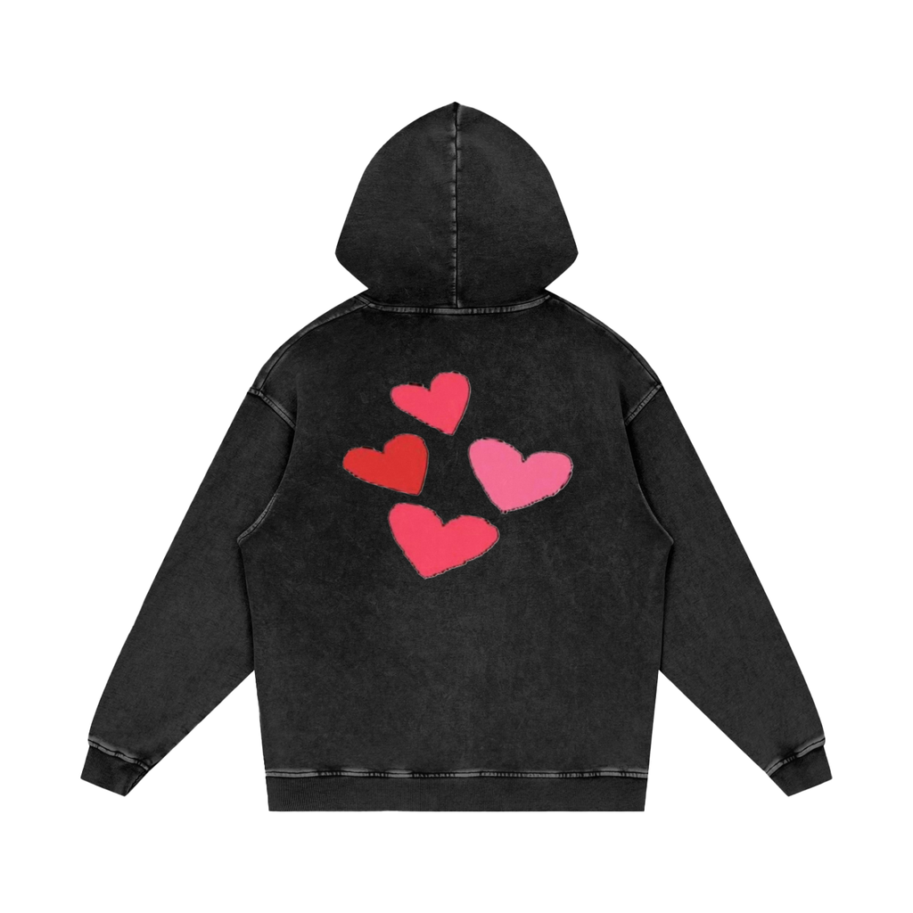 Snow Washed Loose Cotton Hoodie