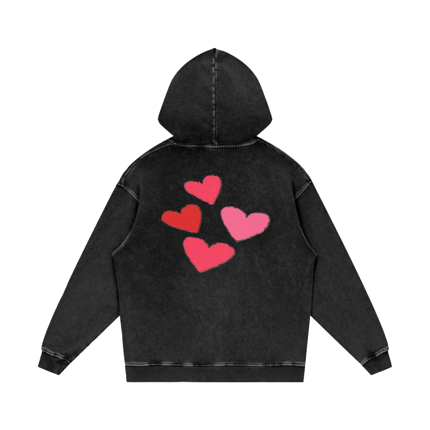 Snow Washed Loose Cotton Hoodie