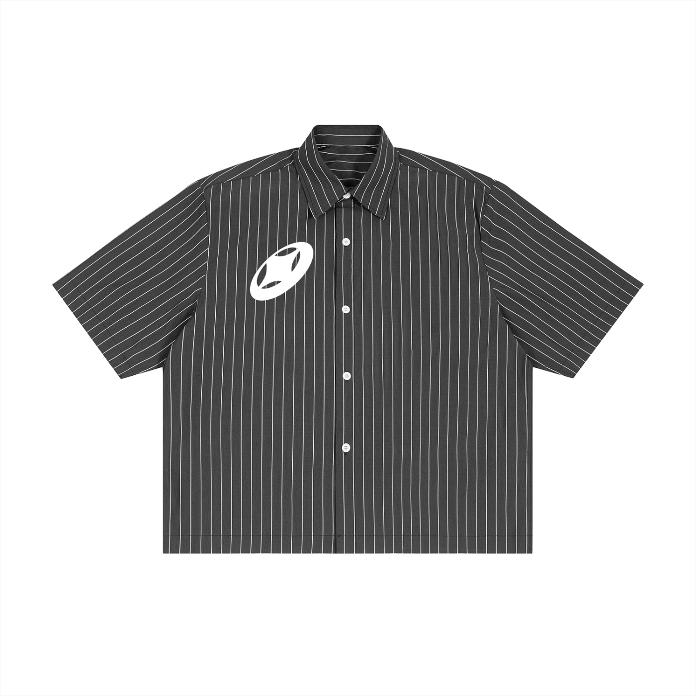 Unisex Striped Boxy Button-Up Shirt