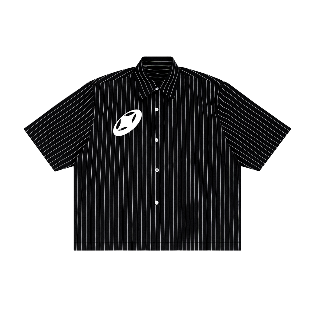Unisex Striped Boxy Button-Up Shirt